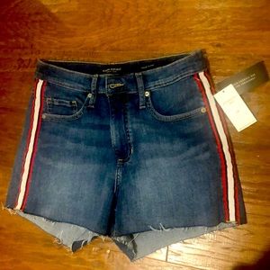 Banana Republic denim cut off shorts w/ stripe.